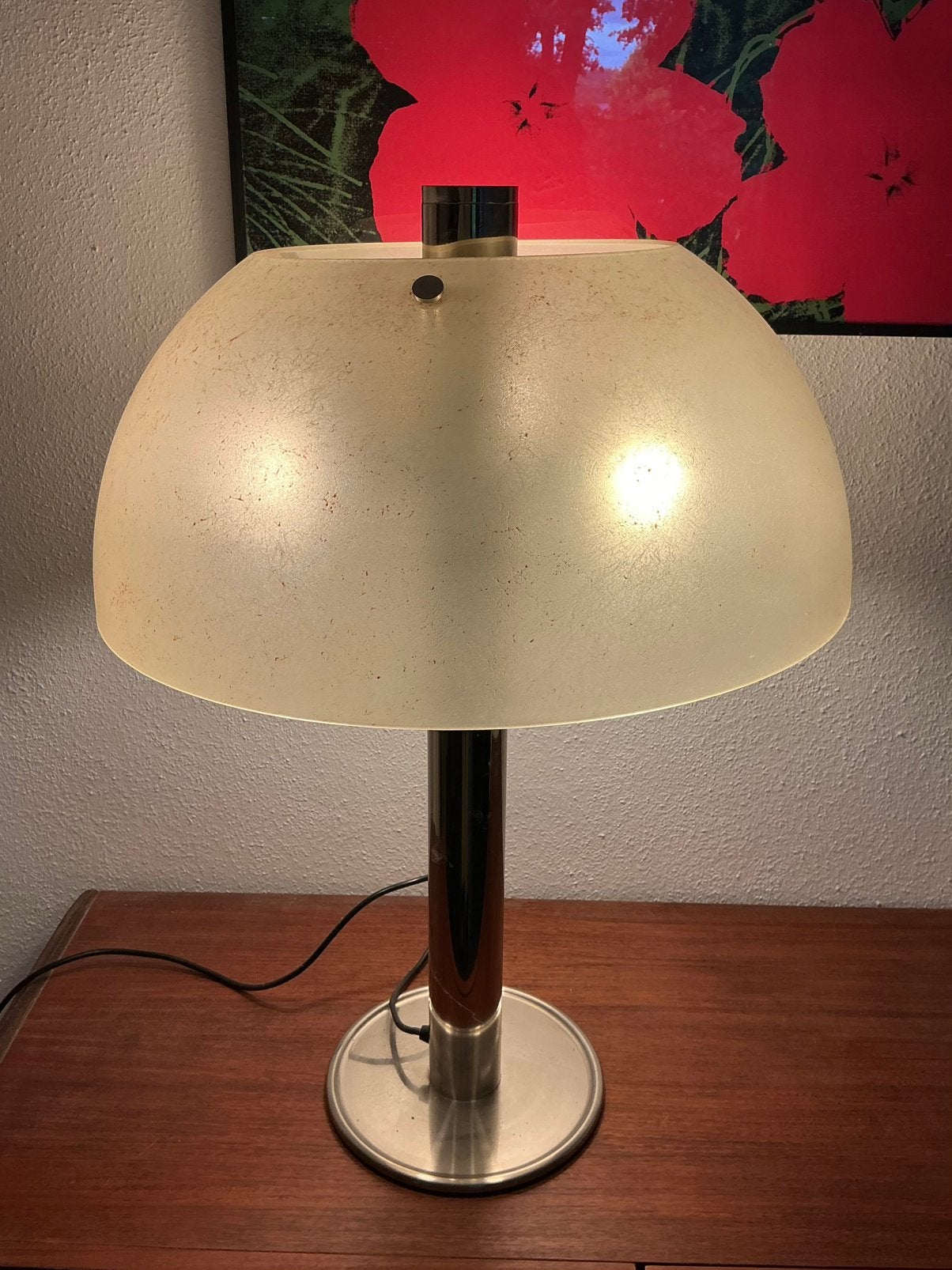 Vintage Xl mushroom lamp, Ophalen, Gebruikt, Kunststof, Vintage