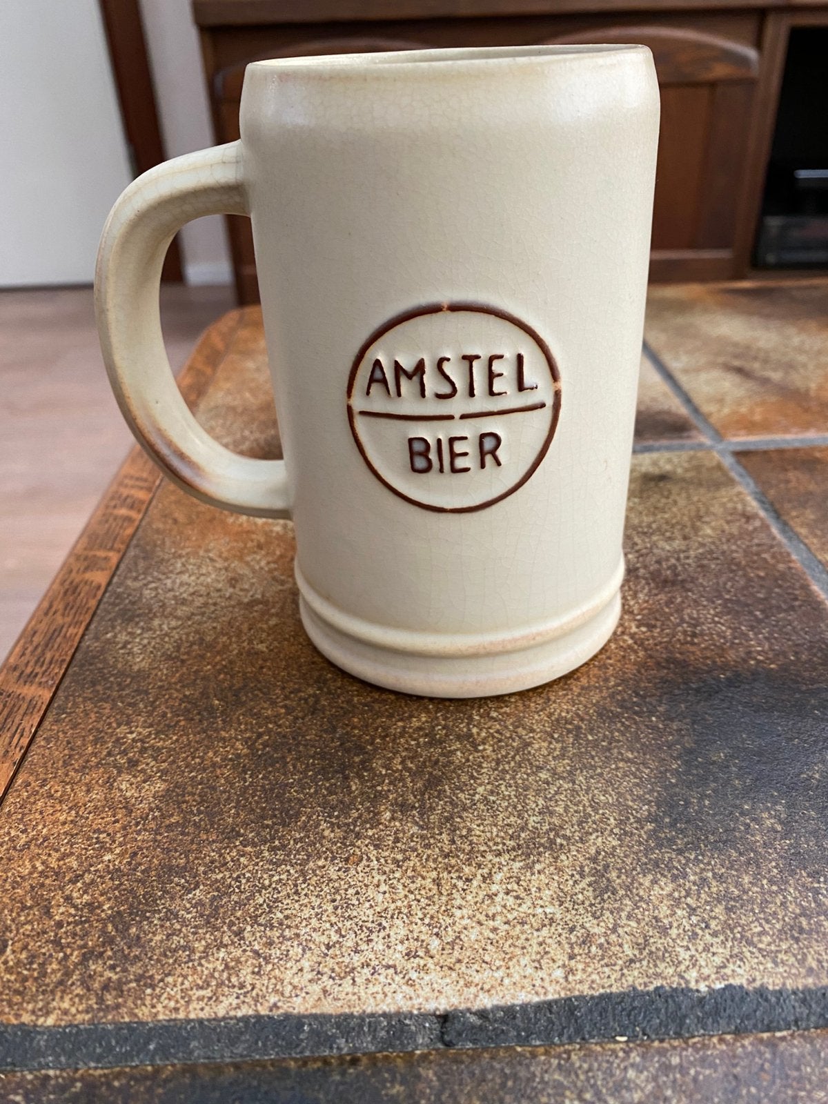 Vintage jaren '60 Amstel Bier pul - Sphinx Ceramique, Ophalen of Verzenden, Zo goed als nieuw, Pul(len), Amstel