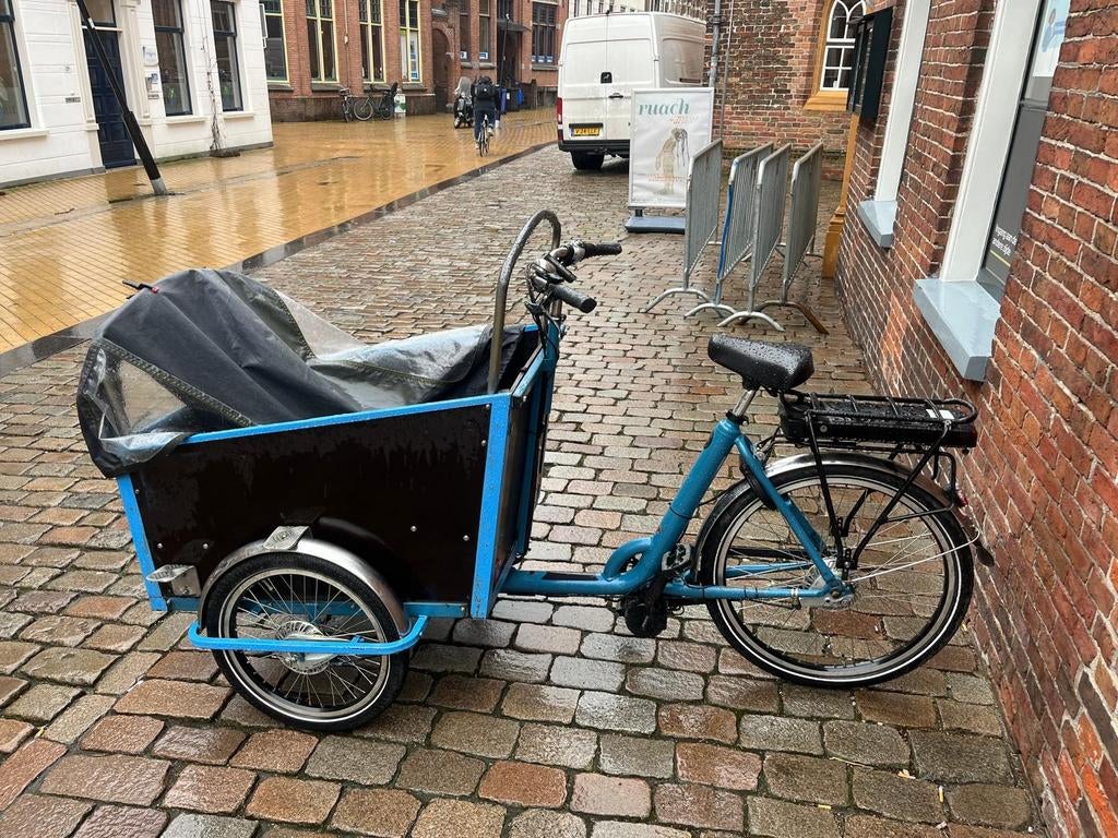 Driewielige bakfiets nl, 4 kinderen of meer, Gebruikt, Huif, Ophalen