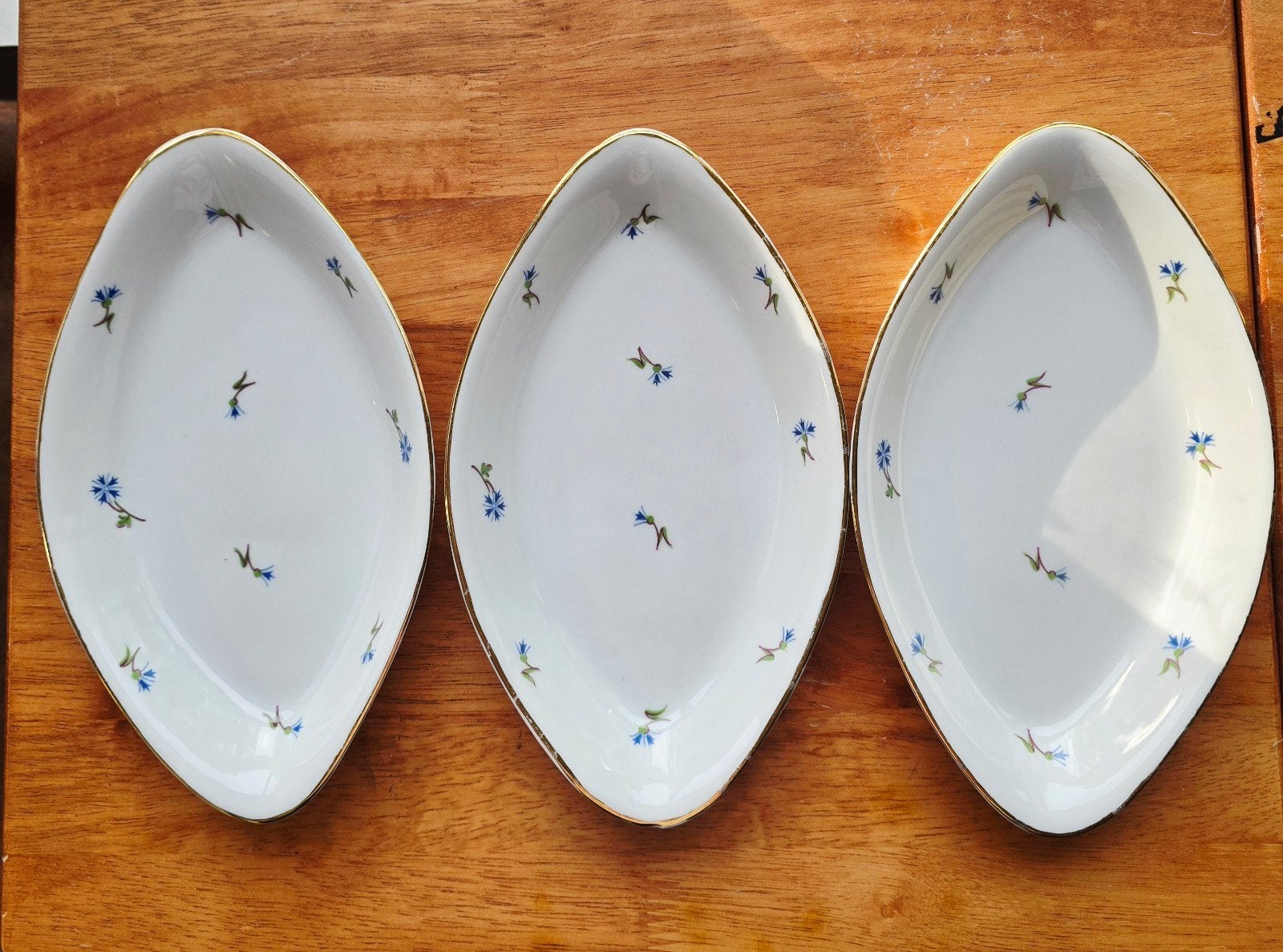 Set van 3 Cerabel porseleinen schaaltjes met korenbloem, Ophalen of Verzenden