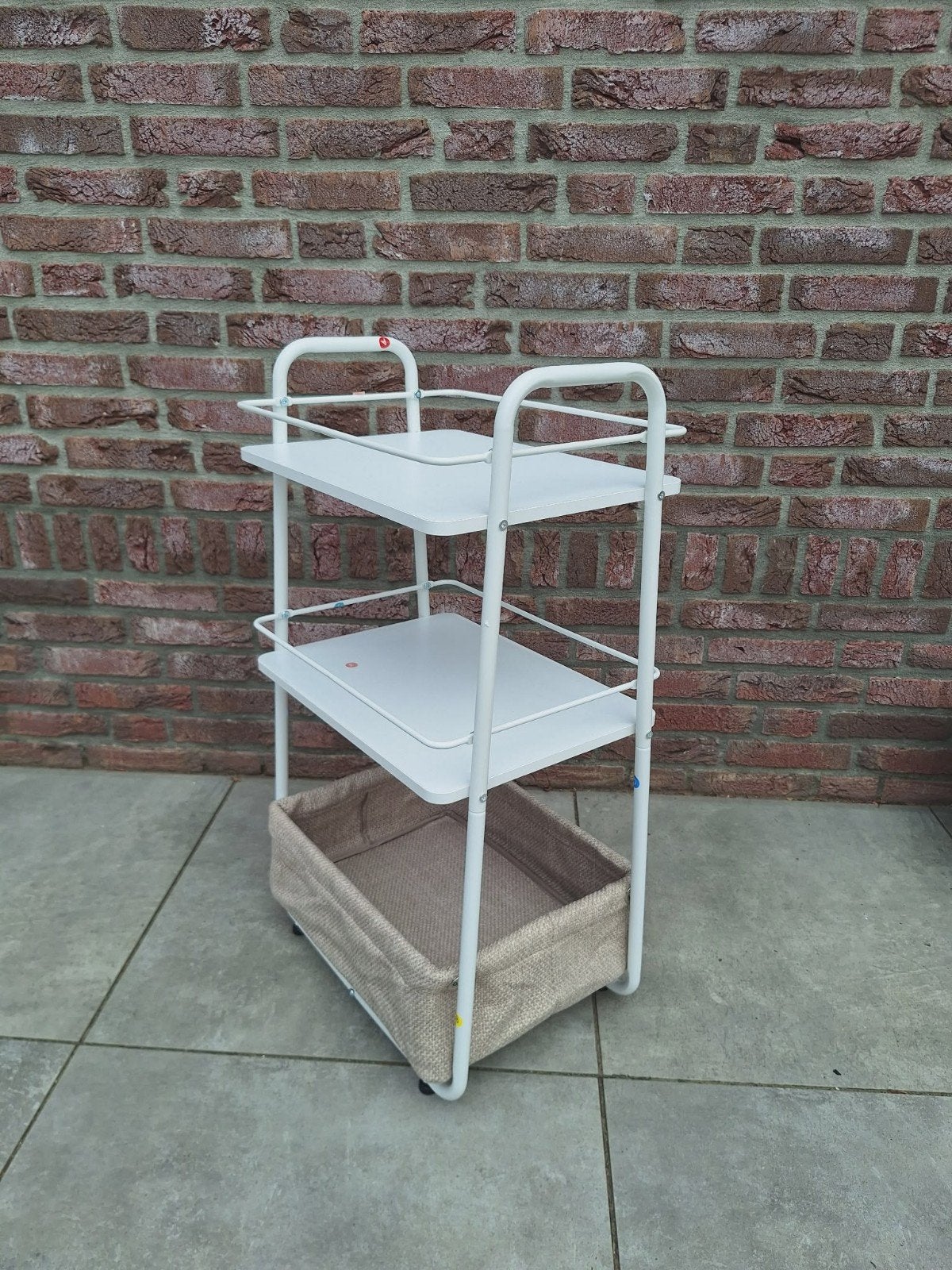 Keukenrek Opslagtafel Bijzettafel
Wit / Beige Opbergmand, Huis en Inrichting, Woonaccessoires | Etagères, Ophalen of Verzenden