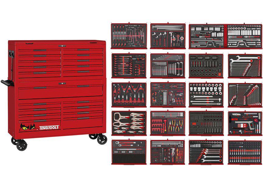 Gereedschapswagen rood monster FOAM set 1133-delig / Nieuw