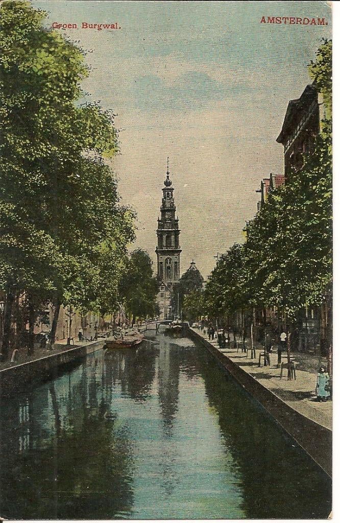 Amsterdam Groen Burgwal., Ophalen of Verzenden, 1920 tot 1940, Ongelopen, Noord-Holland