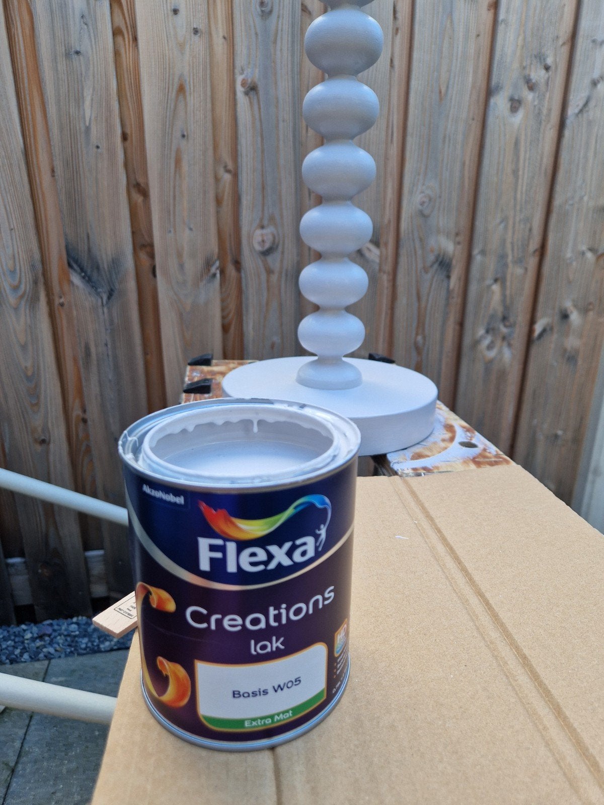 Flexa Creations Houtlak Mat Lichtgrijs 'iets aarde' (0.75L), Ophalen, Zo goed als nieuw, Lak, Grijs