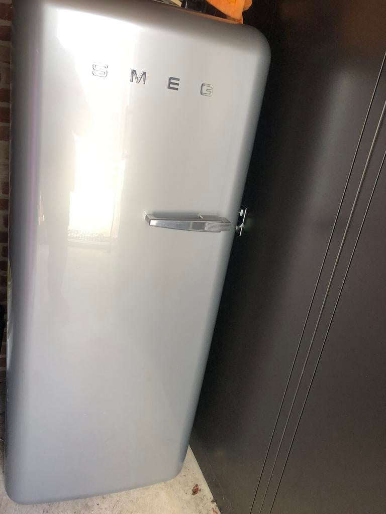 Grijze smeg koelkast, Witgoed en Apparatuur, Koelkasten en IJskasten, 200 liter of meer, Zo goed als nieuw, Met vriesvak, 160 cm of meer