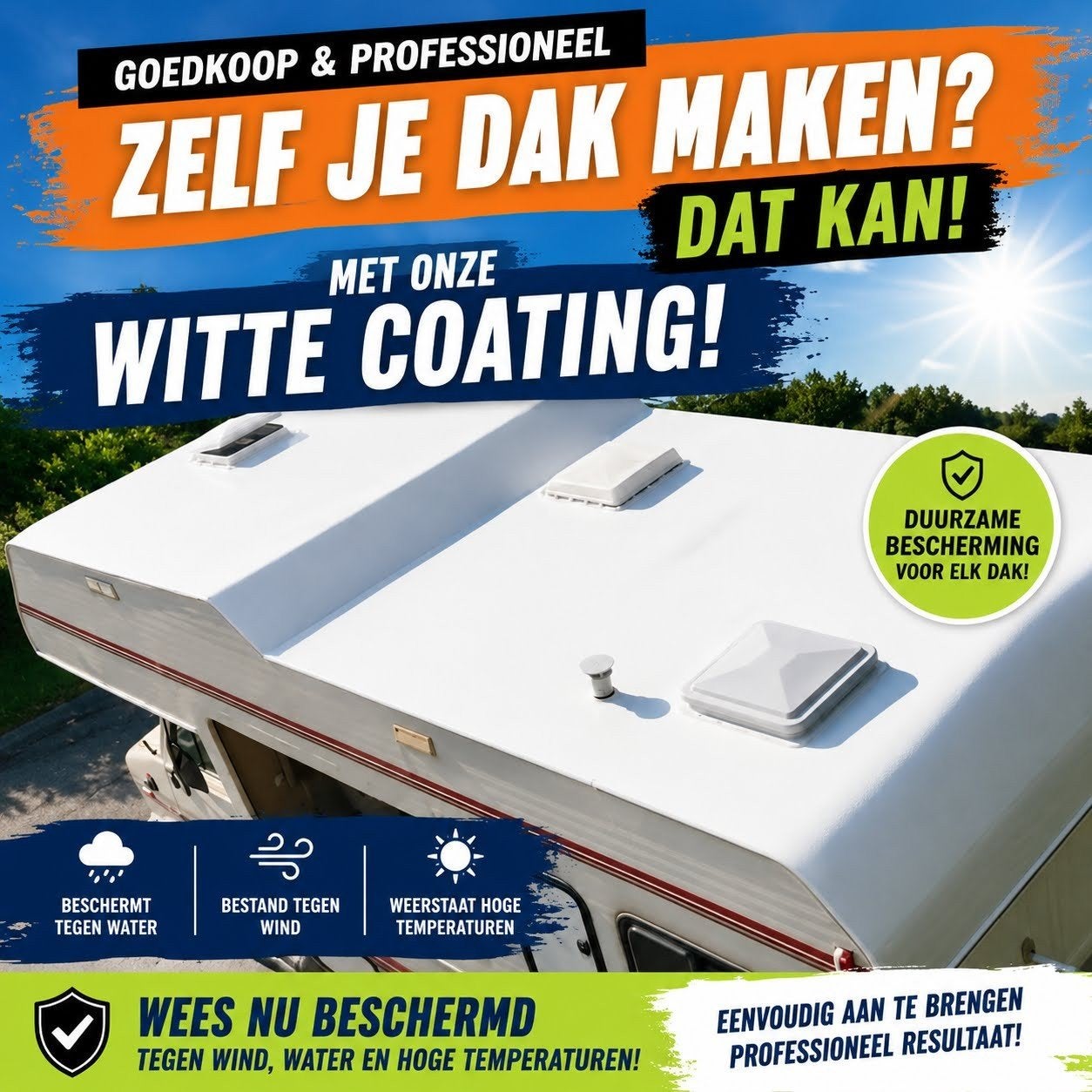 100% Witte Dakcoating -  Elastodek vanaf €14,50/L excl.btw, Ophalen, Overige materialen, Overige kleuren, Overige typen