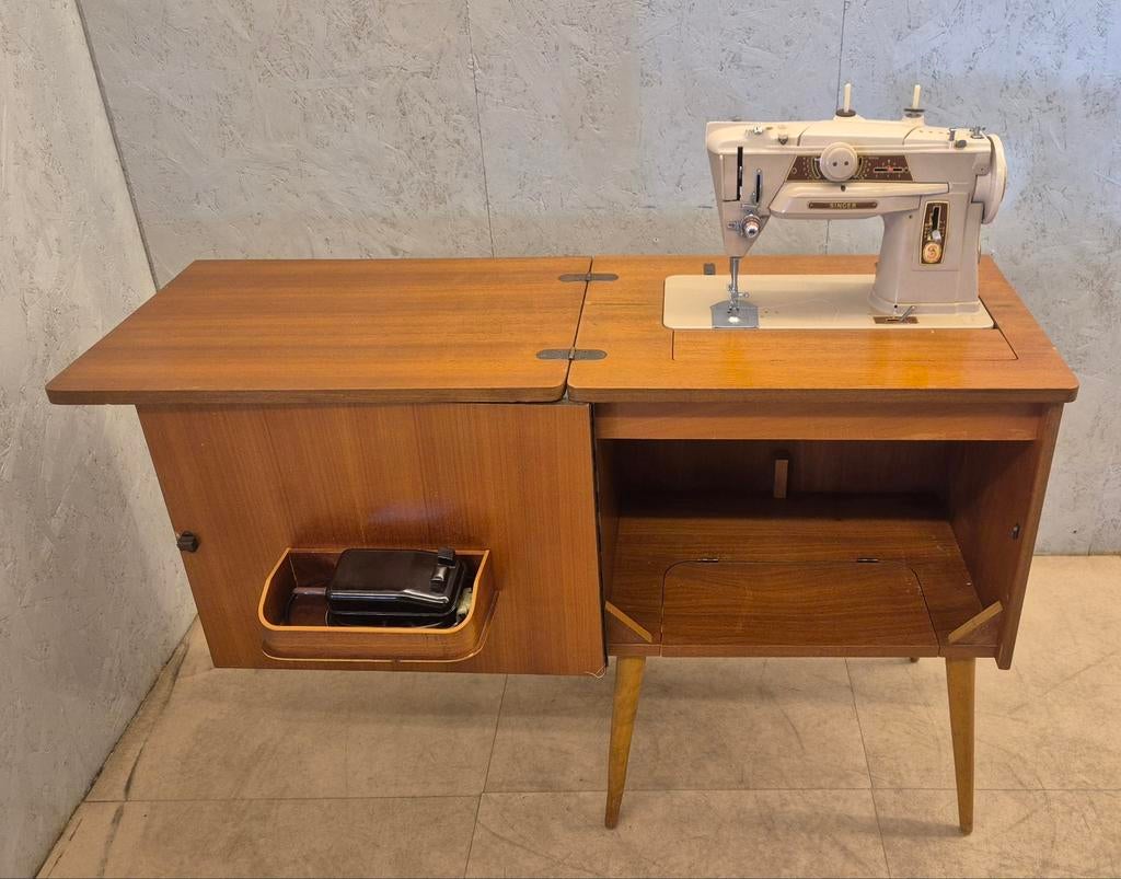 Vintage Singer Naaimachine met Kast – Werkend – Jaren 60, Ophalen
