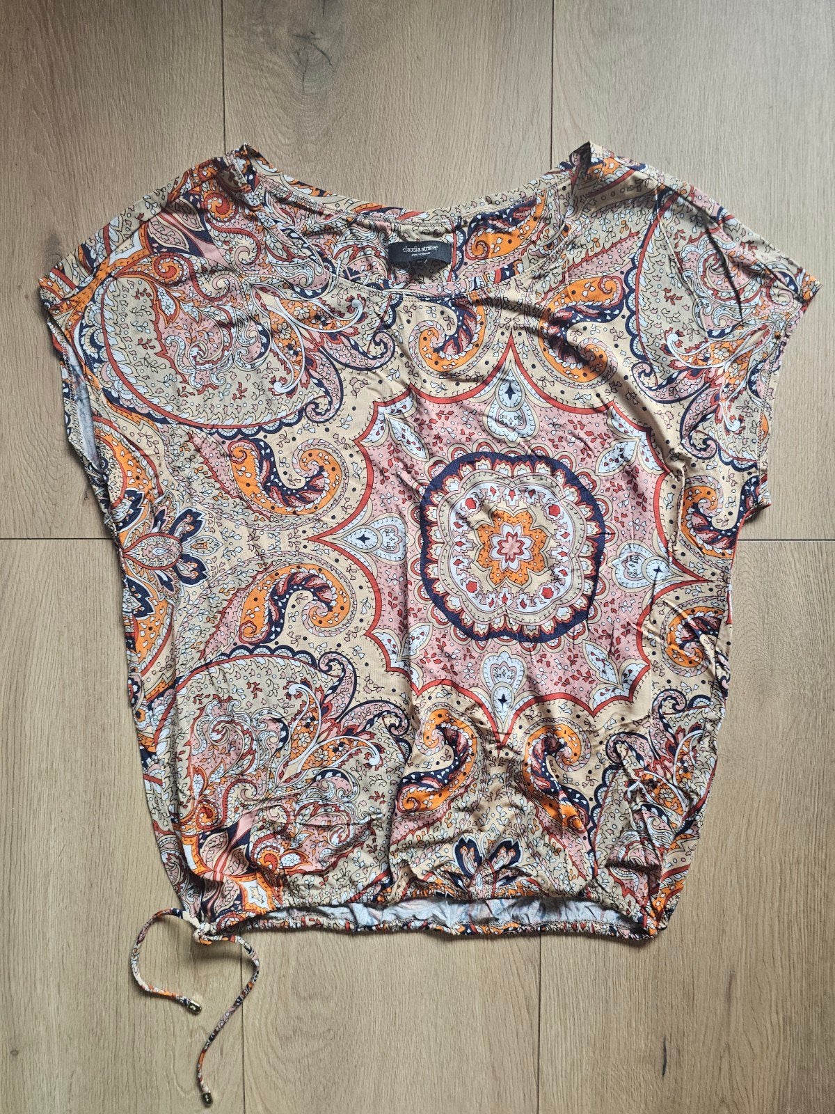Claudia Sträter Paisley Top Maat 36 (S), Meerkleurig, Ophalen of Verzenden, Zo goed als nieuw, Korte mouw