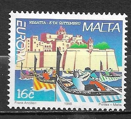 Malta postzegel 1998 - Regatta - europa, Ophalen of Verzenden, Malta, Postfris