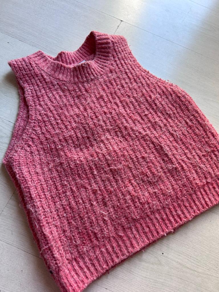 Grunts Sigrid Vest Knit - Koraalroze Gebreide Top, Ophalen, Zo goed als nieuw, Meisje, Trui of Vest