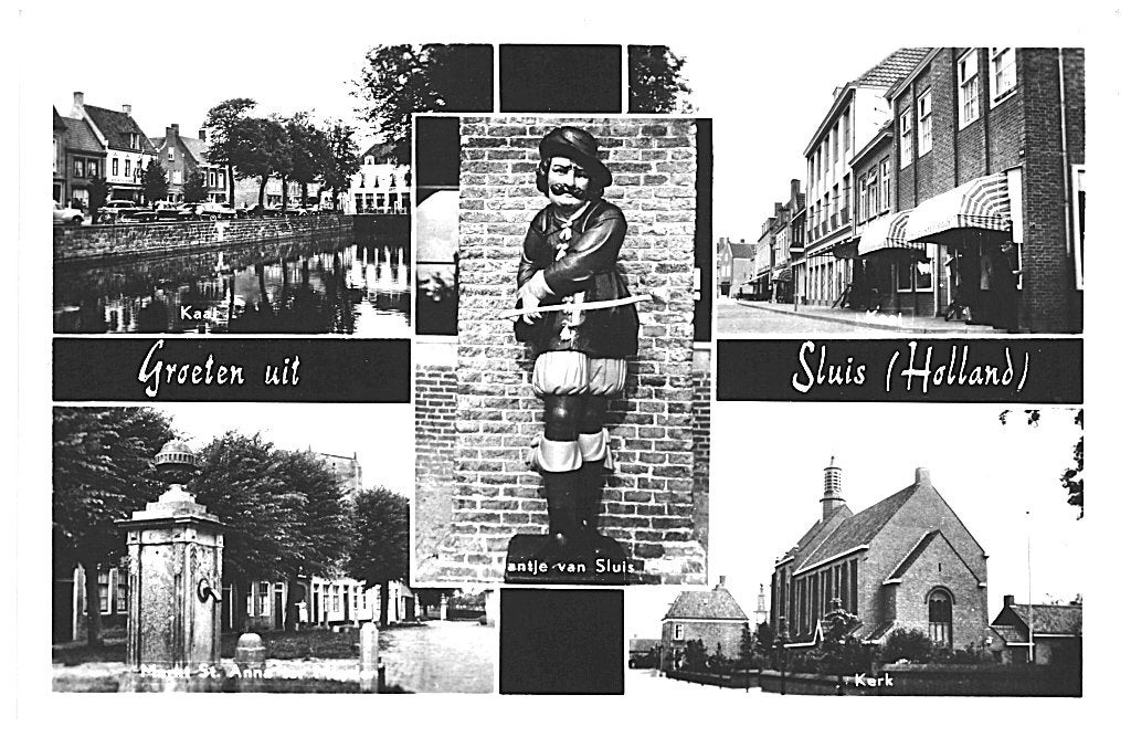 700347 Sluis Zeeland 1964 Gelopen met postzegel, Ophalen of Verzenden, 1960 tot 1980, Gelopen, Zeeland