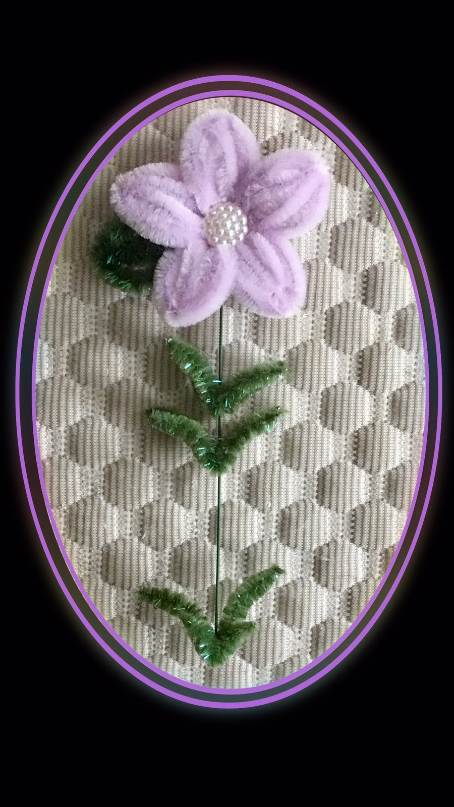 Handgemaakte Pijpenrager Bloem - lila 103 A, Verzenden, Handgemaakt, Textiel, Nieuw