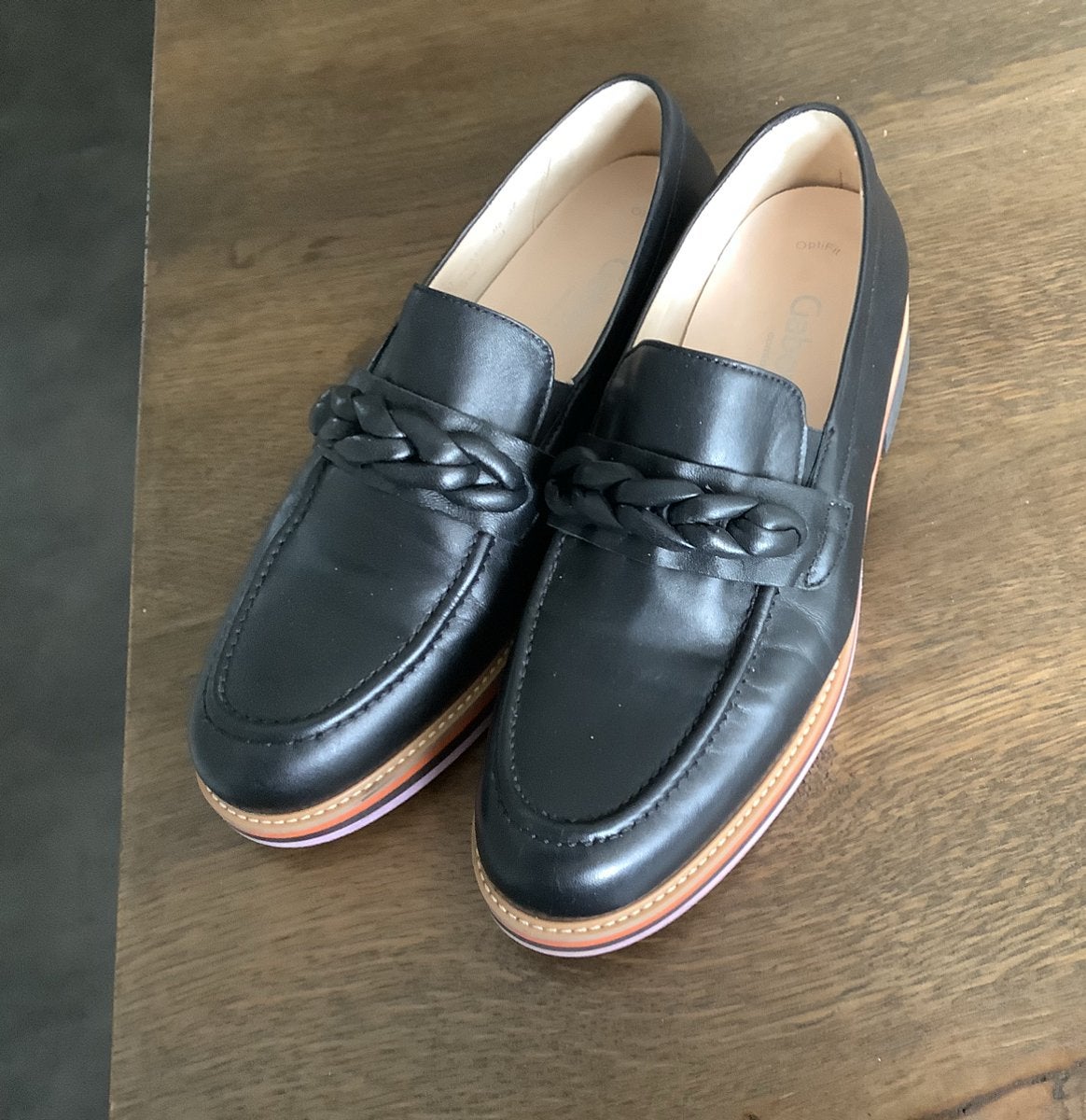 Gabor comfort instappers, zwart leer, maat 41 (7,5 G), Kleding | Dames, Ophalen of Verzenden, Zo goed als nieuw, Instappers, Zwart