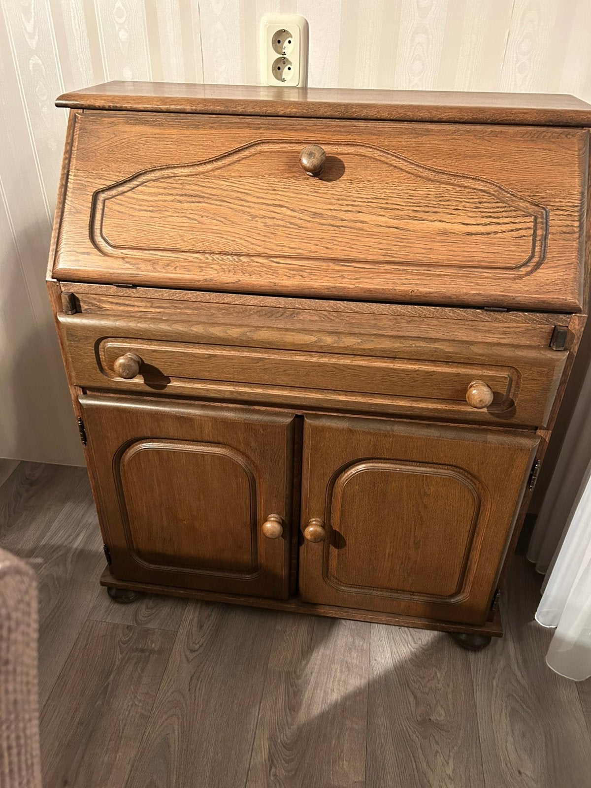 Secretaire donker eiken, Huis en Inrichting, Ophalen, Gebruikt
