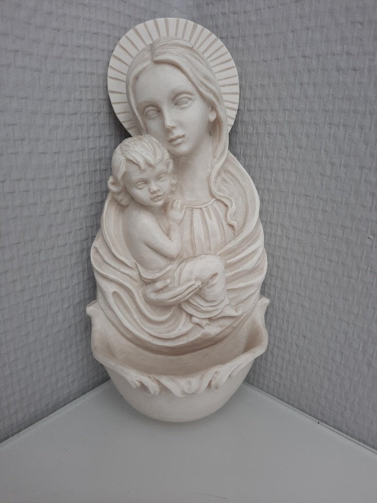 Maria Madonna met kindje )  Wijwaterbakje, Antiek en Kunst, Ophalen of Verzenden