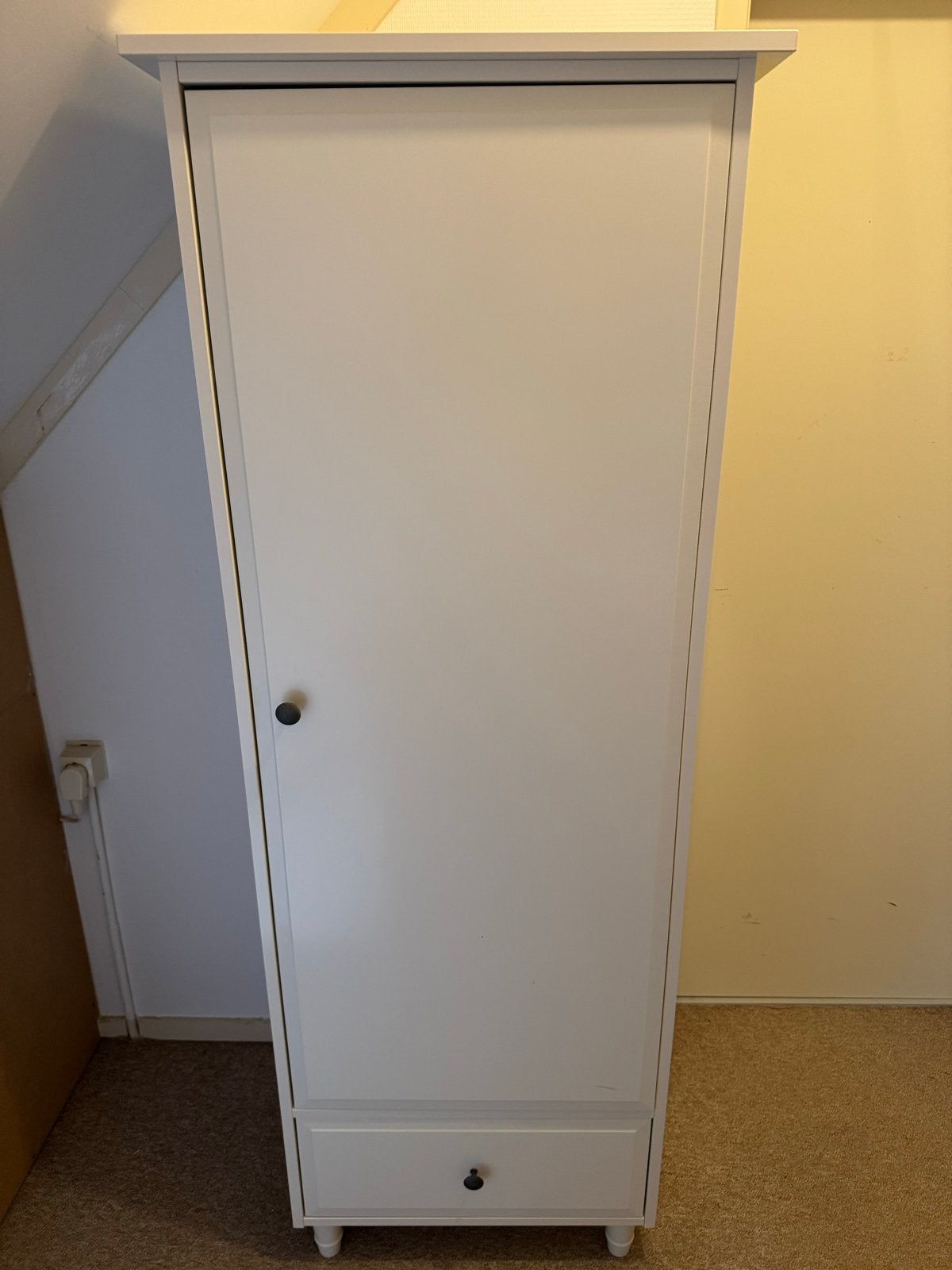 Witte Hemnes kledingkast met lade en hangruimte, Ophalen, Gebruikt, 50 tot 100 cm, Met lade(s)