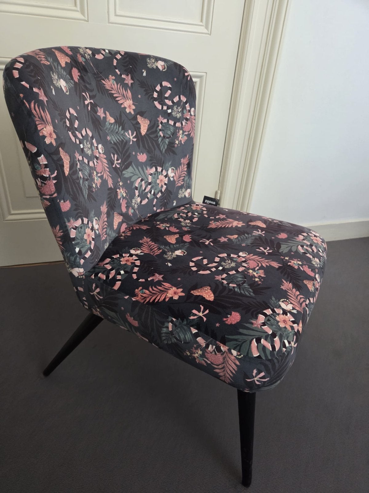 Fauteuil Fleur Fluweel Print, Ophalen, Minder dan 75 cm, Zo goed als nieuw, Stof