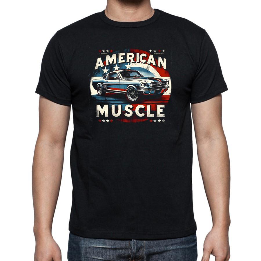 Mustang T-shirt, B&C, Zwart, Nieuw, Overige maten
