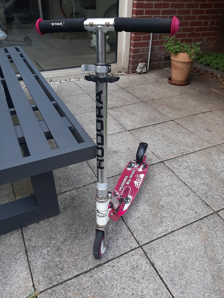 HUDORA step "Big Wheel" pink-zilver, opvouwbaar, Fietsen en Brommers, Ophalen, Gebruikt, Gewone step, Hudora