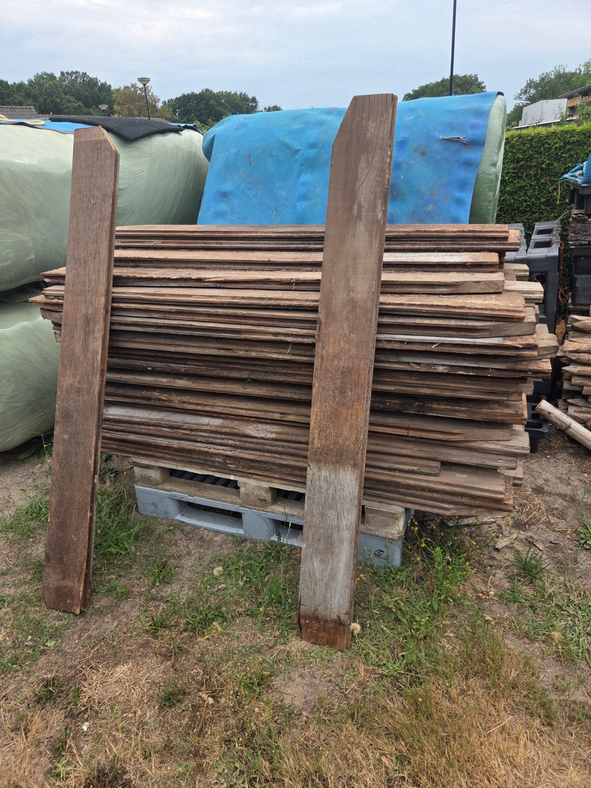 Azobe Hard houten planken, Doe-het-zelf en Verbouw, Hout en Planken, Gebruikt, 25 tot 50 mm, Ophalen of Verzenden, Plank