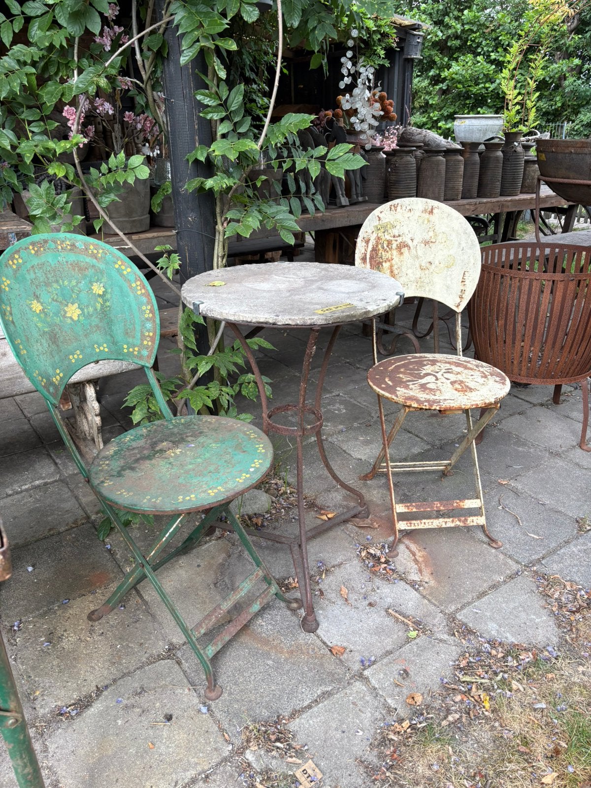 Oud bistro setje, Overige materialen, Gebruikt, Nvt, Tuinset