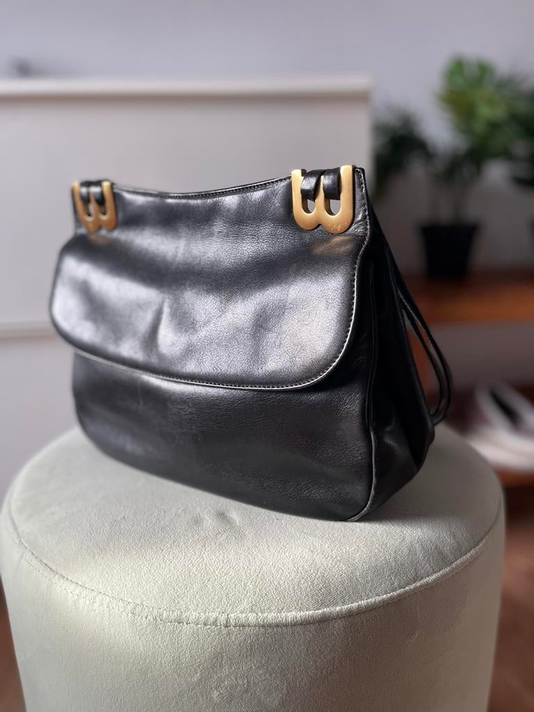 Handtas - merk bally, Sieraden, Tassen en Uiterlijk, Tassen | Damestassen, Ophalen of Verzenden, Gebruikt, Zwart, Handtas