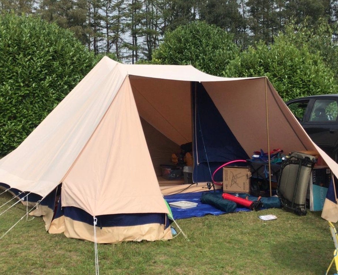 Esvo tent 3x3 meter met extra luifel 4 persoons, Caravans en Kamperen, Tenten, Ophalen, Gebruikt, Tot en met 4