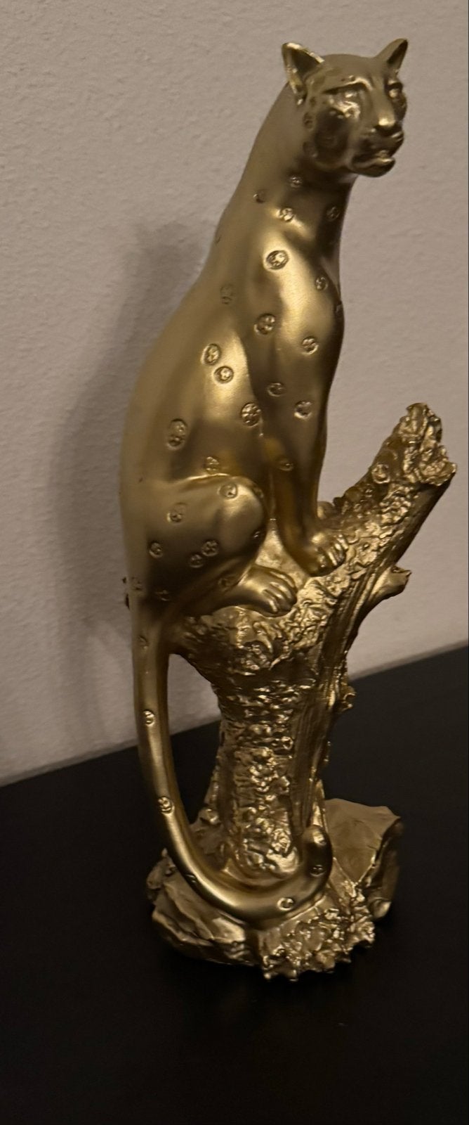 Gouden Panter Beeld - Decoratief Woonaccessoire, Overige materialen, Ophalen of Verzenden, Zo goed als nieuw, Goud