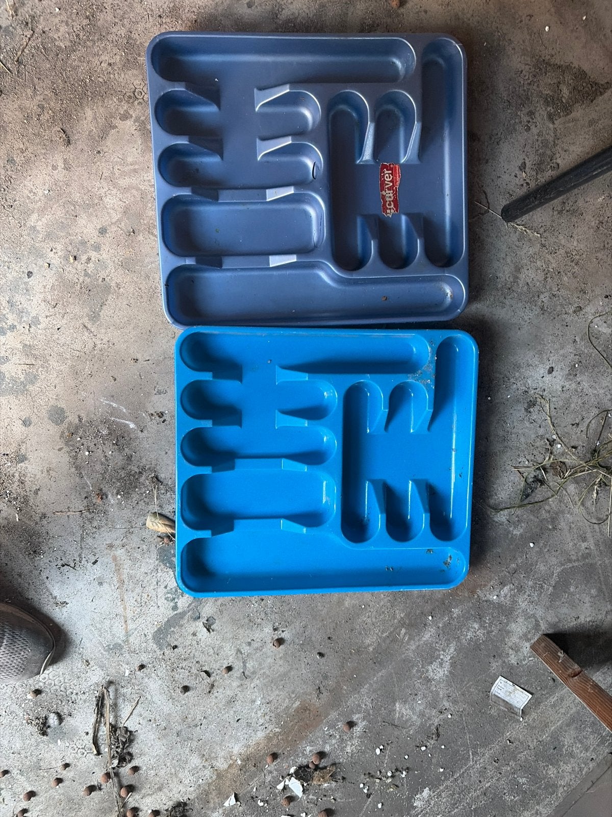 Curver Bestekbakken - Set van 2 (Blauw en Grijs), Ophalen, Kunststof, Meerkleurig, Overige merken