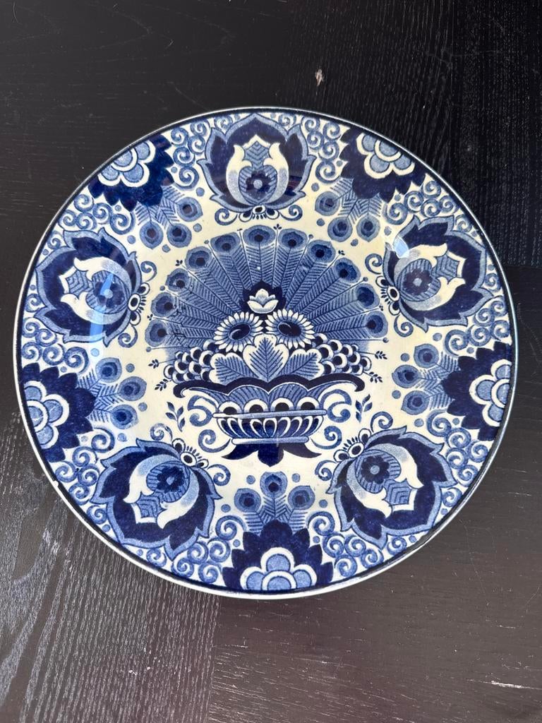 Delfts blauw wandbord "Haarlem" van Société Céramique, Ophalen of Verzenden