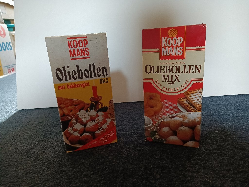Vintage Koopmans Oliebollen Mix Pakken - Decoratie, Ophalen of Verzenden, Zo goed als nieuw