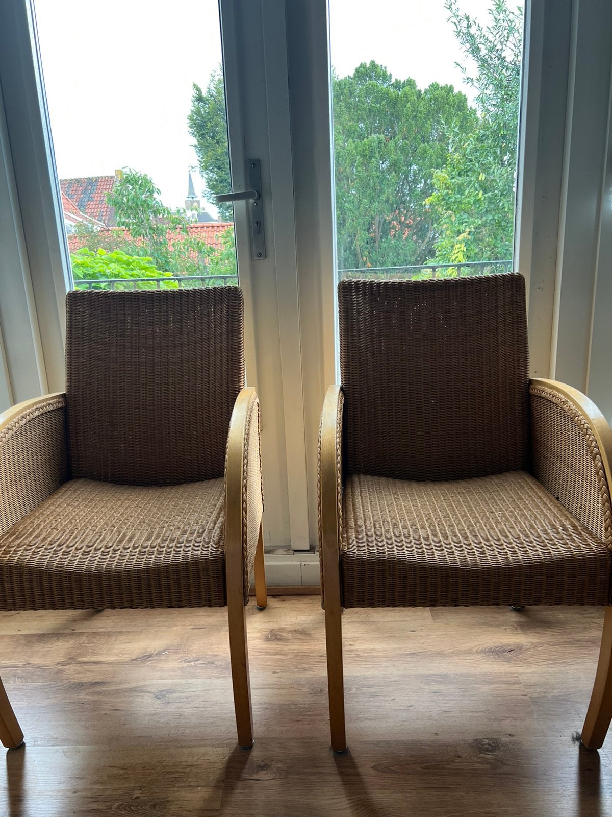 Lloyd Loom stoelen 2 stuks, Ophalen, Gebruikt