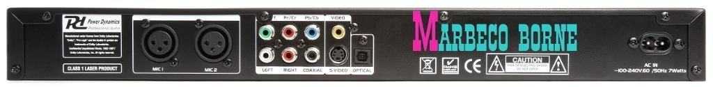 Karaoke DVD, CD, USB, MP3, CD-G speler, Pro, Mic-In PDC150, Info@marbeco.nl, Speler, Power Dynamics, Nieuw