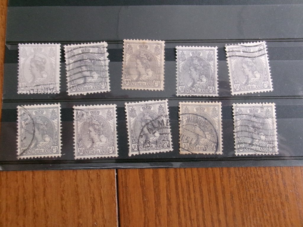 1899 - 10 x koningin wilhelmina 10 ct (165a), Postzegels en Munten, Ophalen of Verzenden, Gestempeld