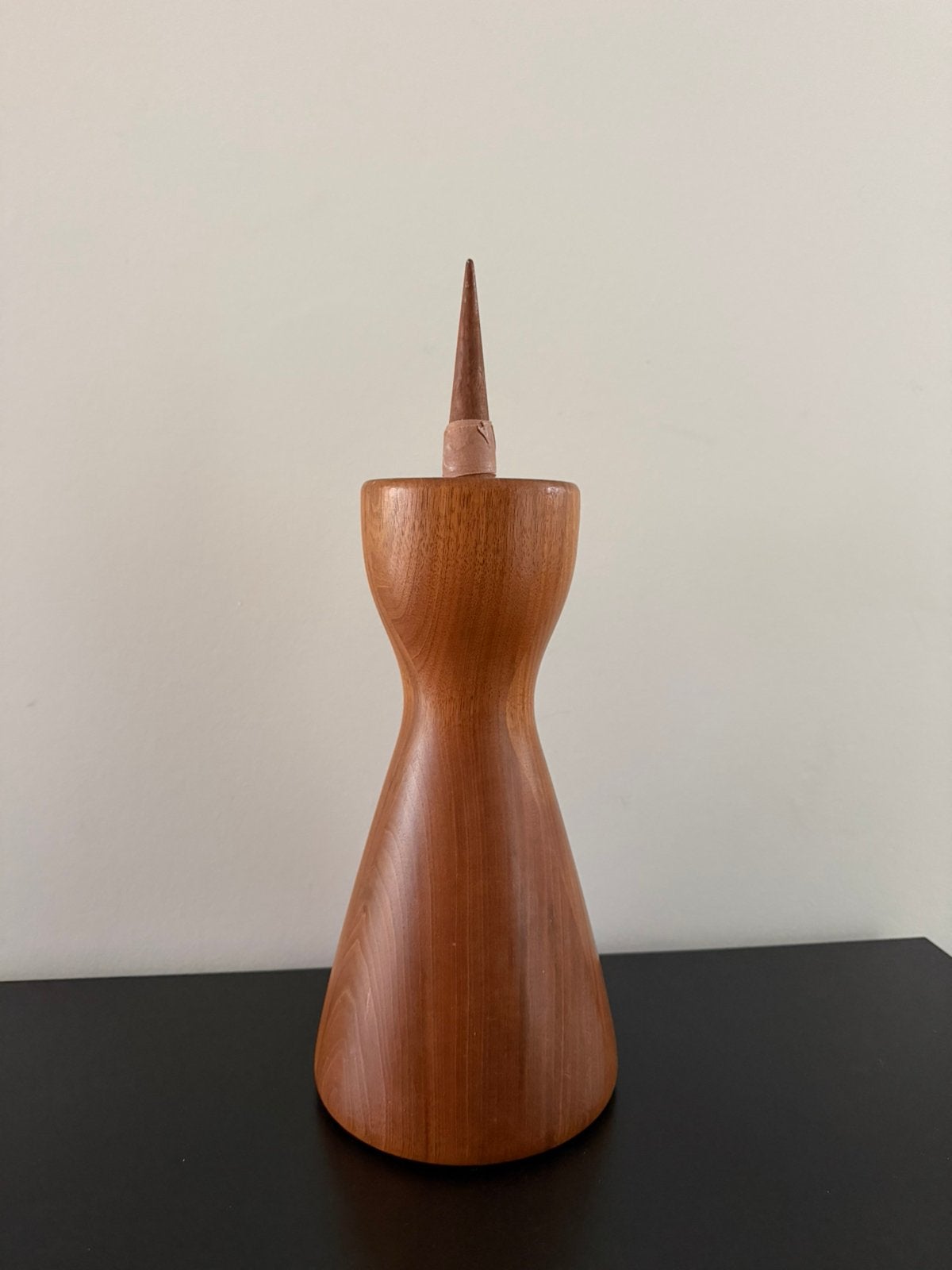 Grote vintage houten kerkkandelaar 48 cm zware penkandelaar, Gebruikt, Bruin, Overige merken, Ophalen of Verzenden