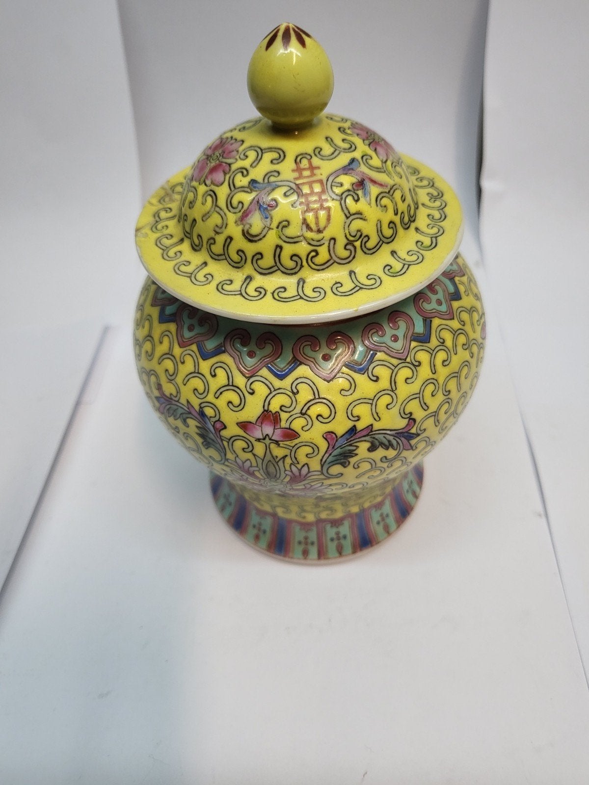 Antieke Chinese Gemberpot met Deksel - Geel Porselein, Ophalen of Verzenden