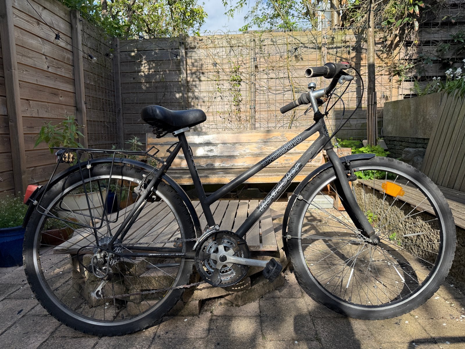 Shimano Roadster fiets met 18 versnellingen, Gebruikt, 26 inch, Velgrem, 15 tot 20 versnellingen