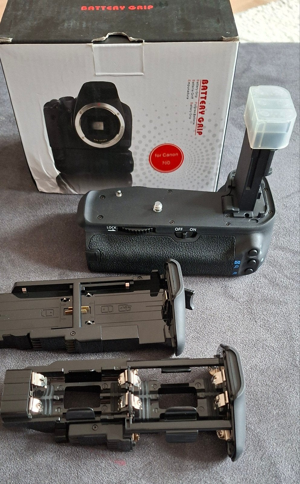 Batterij Grip voor Canon 70D, 80D, 90D met houders, Ophalen of Verzenden, Zo goed als nieuw