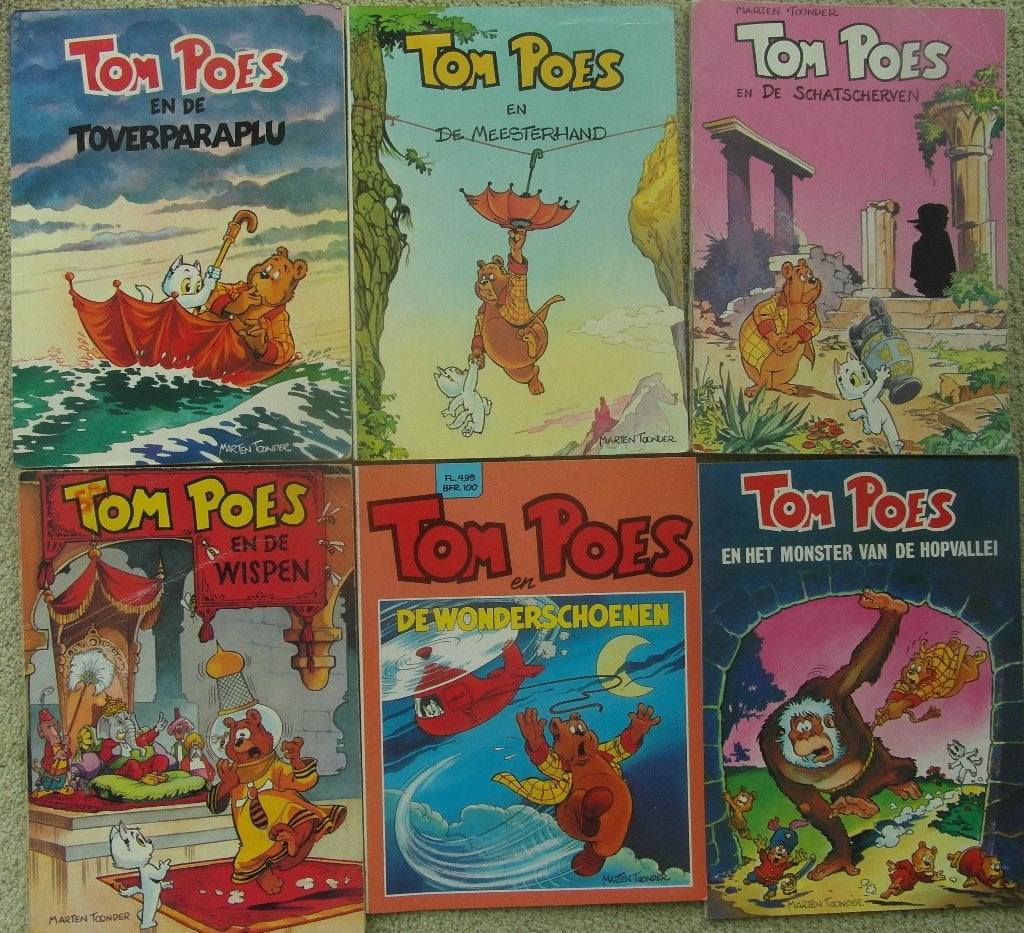 Tom Poes stripalbums 6 stuks, Gelezen, Marten Toonder, Ophalen of Verzenden, Meerdere stripboeken