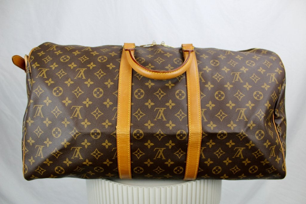 Louis Vuitton Keepall 55 Bandoulière - 1214, 40 tot 60 cm, 30 cm of meer, Bruin, Minder dan 35 cm