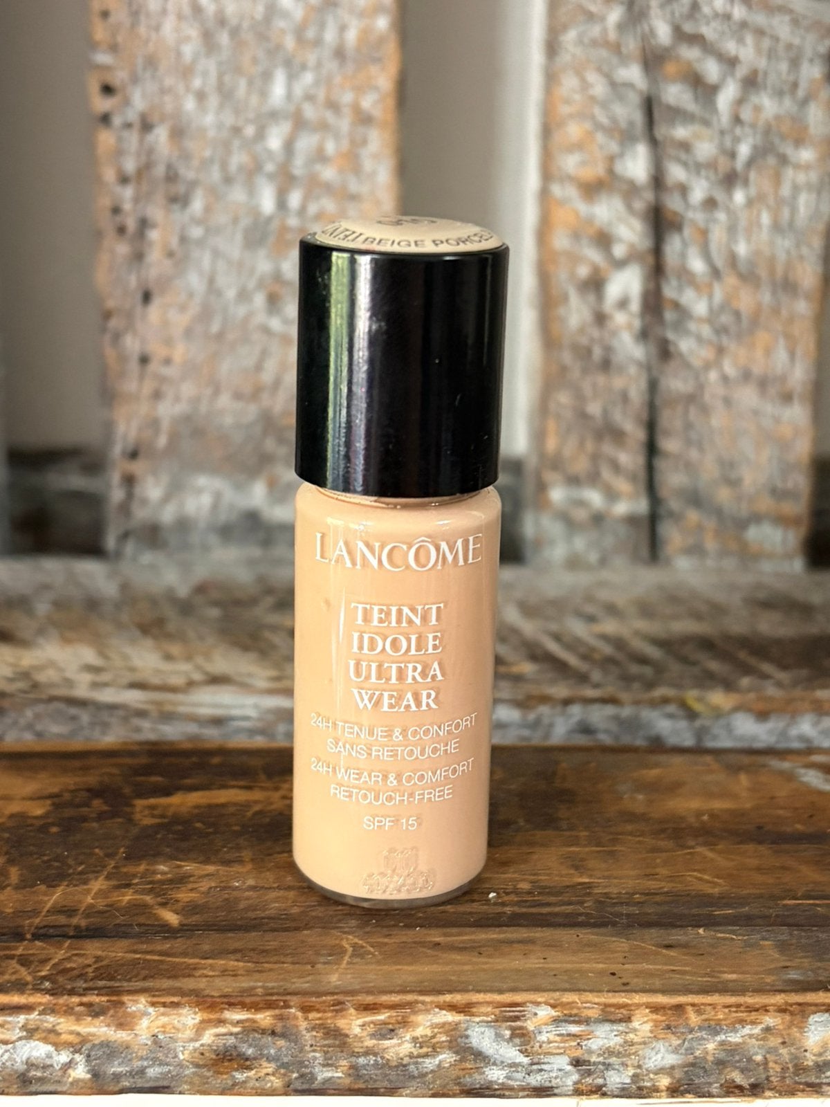 Lancome Teint Idole Ultra Wear Mini 010 beige Porcelain, Ophalen of Verzenden, Zo goed als nieuw, Gehele gezicht