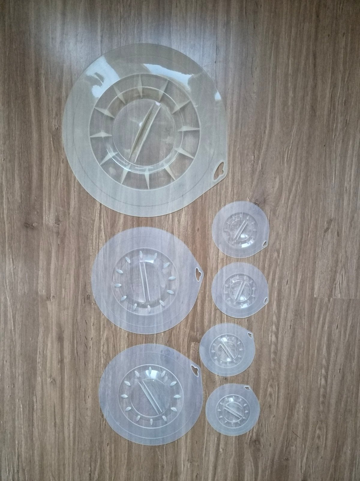 Siliconen deksels set - 7 stuks, diverse maten, Huis en Inrichting, Overige typen, Ophalen of Verzenden, Zo goed als nieuw, Wit