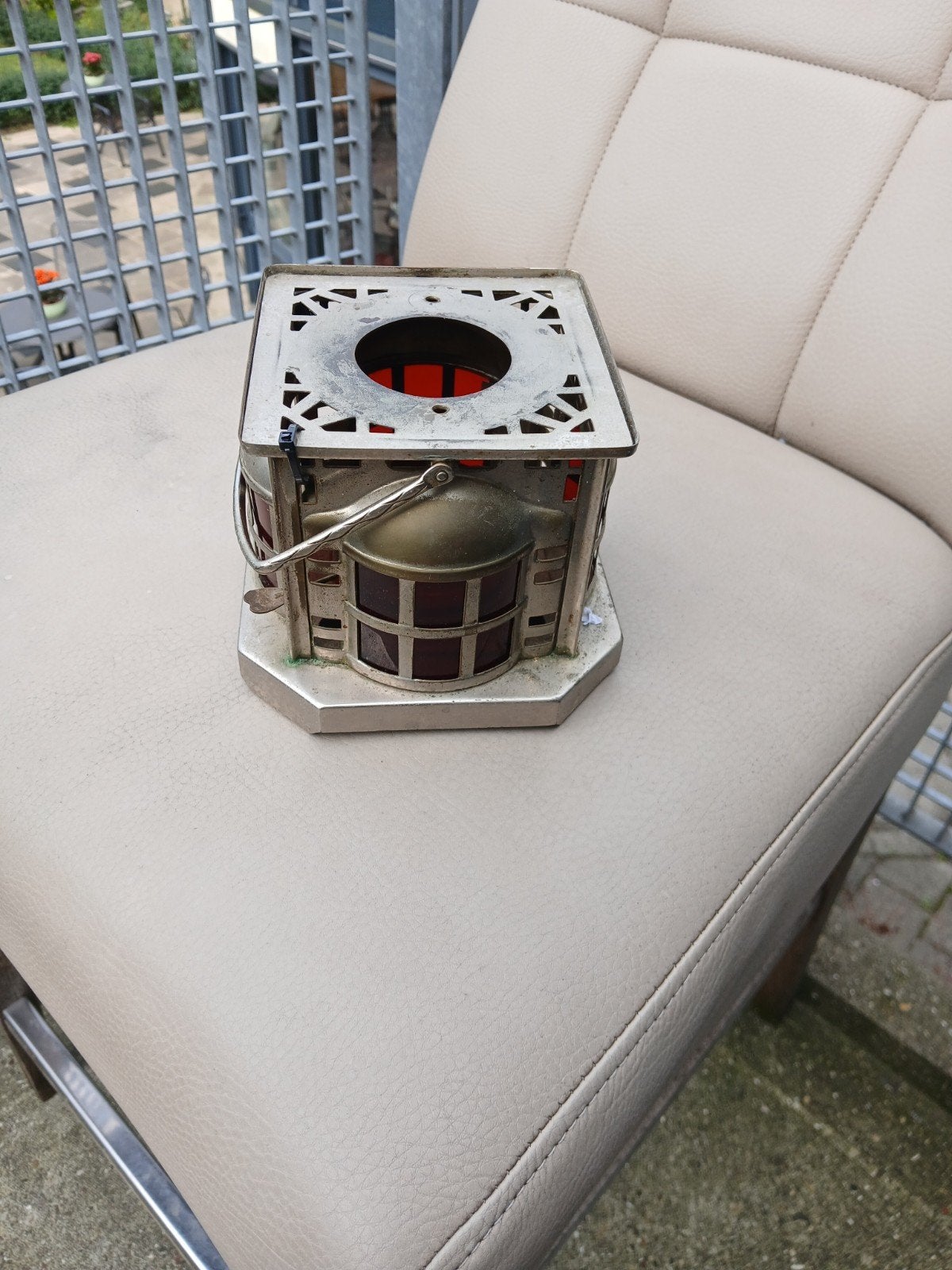theelichthouder retro daaldrop tiel petroleum art deco, Ophalen of Verzenden