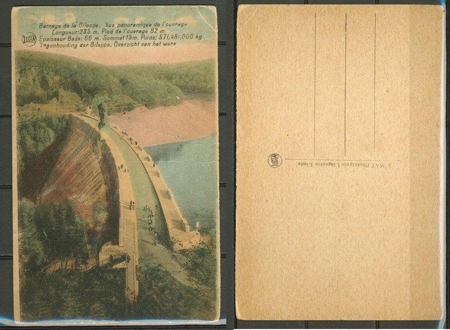La Gileppe (Stuwdam) Le Barrage Luik Ansichtkaart a-41a jdu, Ophalen of Verzenden, Voor 1920, Ongelopen, Luik