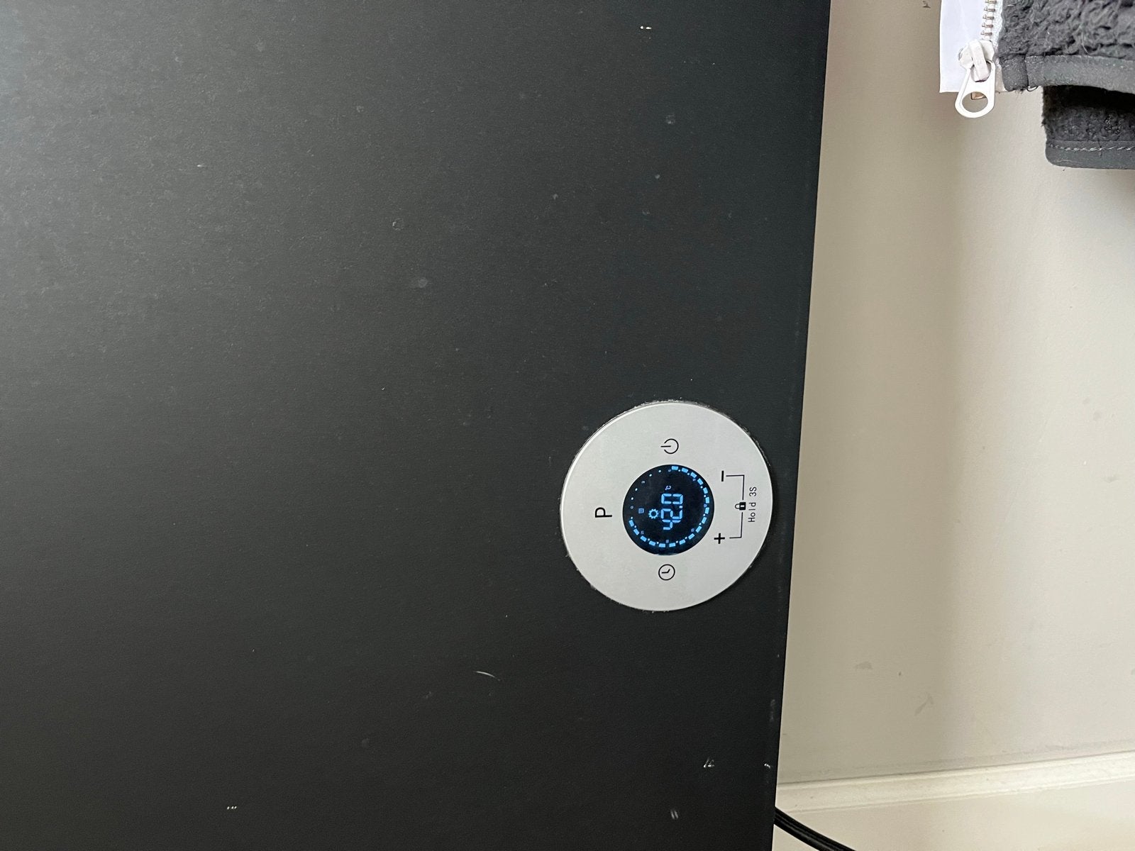Zwart elektrisch verwarmingspaneel met digitaal display, 30 tot 80 cm, Gebruikt, Radiator, Ophalen of Verzenden