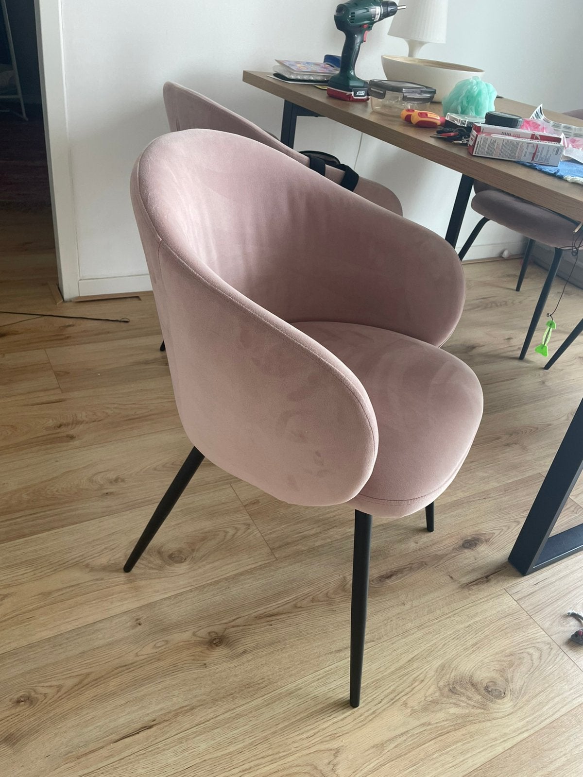 4x eetkamerstoel roze, Ophalen, Zo goed als nieuw, Overige kleuren, Vier