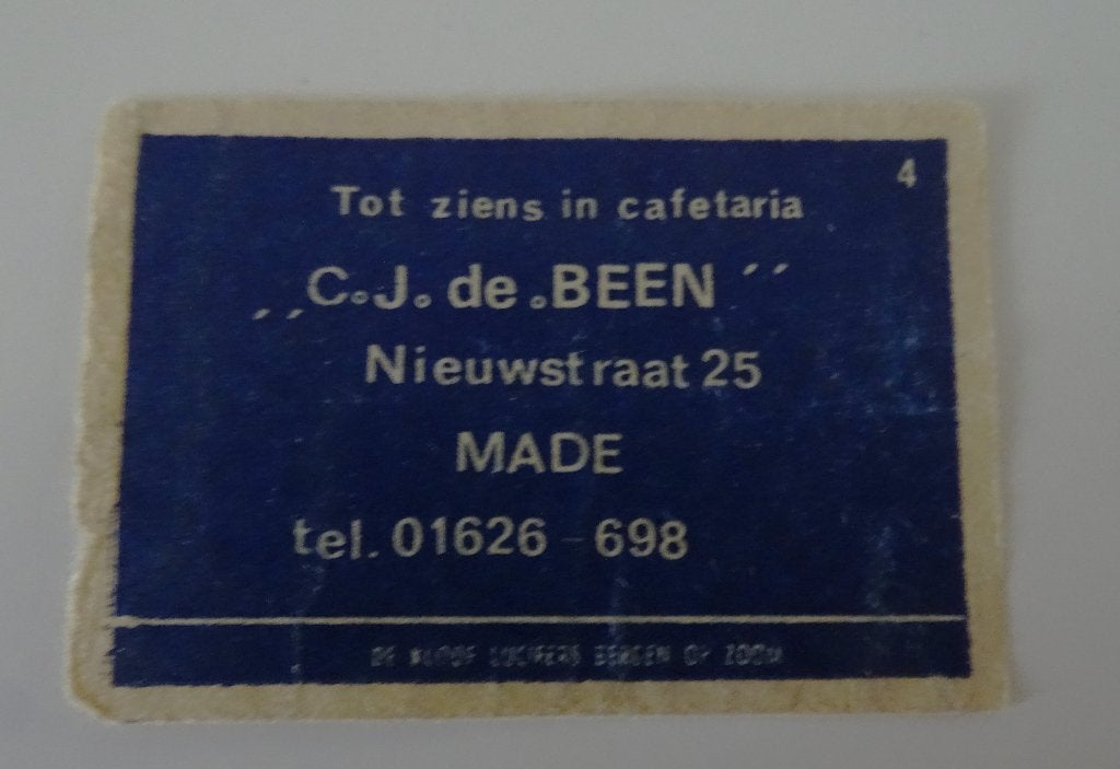 Cafetaria   C.J.  DE BEEN     Nieuwstraat    MADE, Verzenden, Luciferdoosjes of -merken