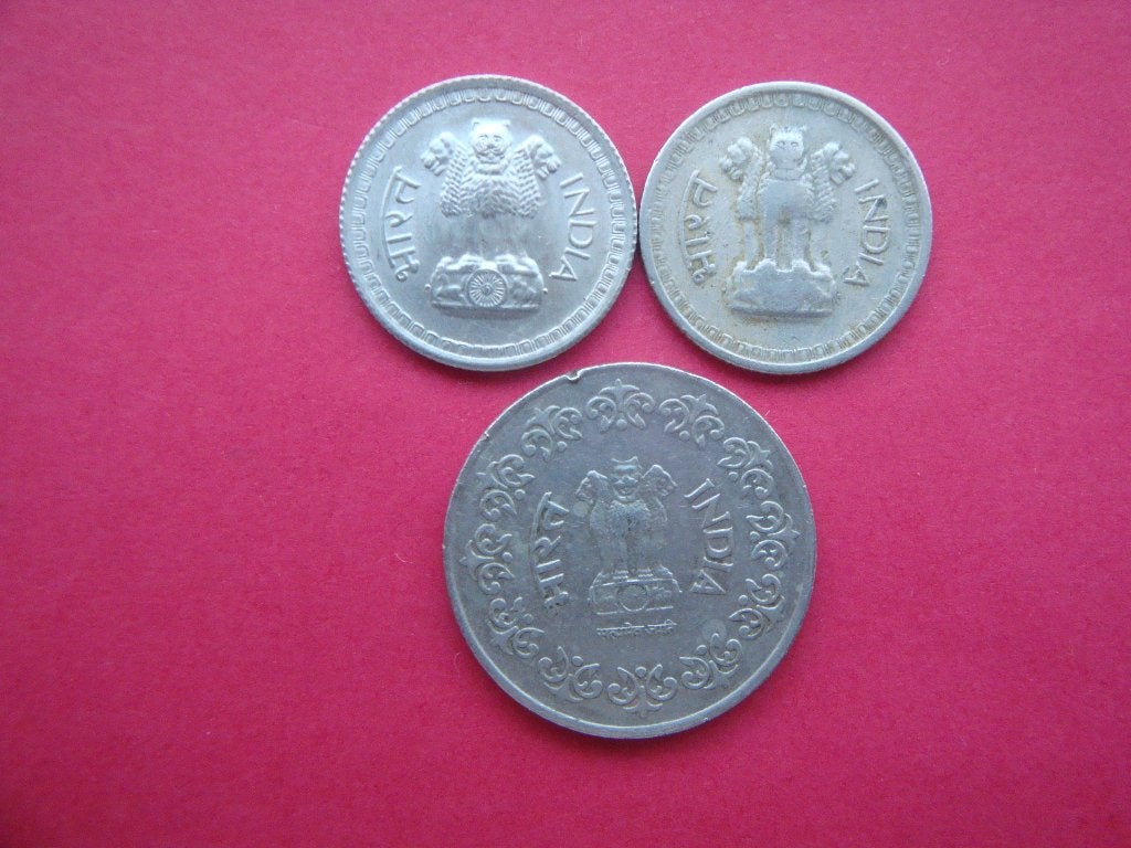 India setje munten 25 en 50 Paisa 1973 / 1985., Verzenden, Zuid-Azië, Setje