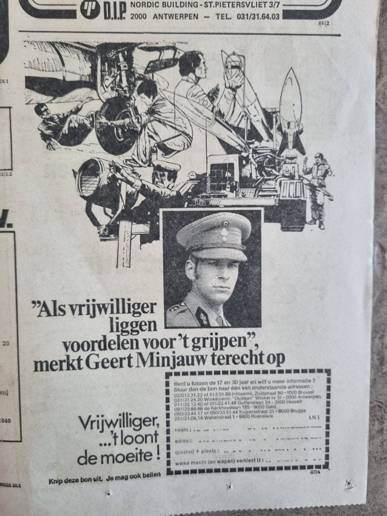 Advertentie voor vrijwilligers in het leger (1978), Ophalen of Verzenden, 1960 tot 1980, Knipsel(s)