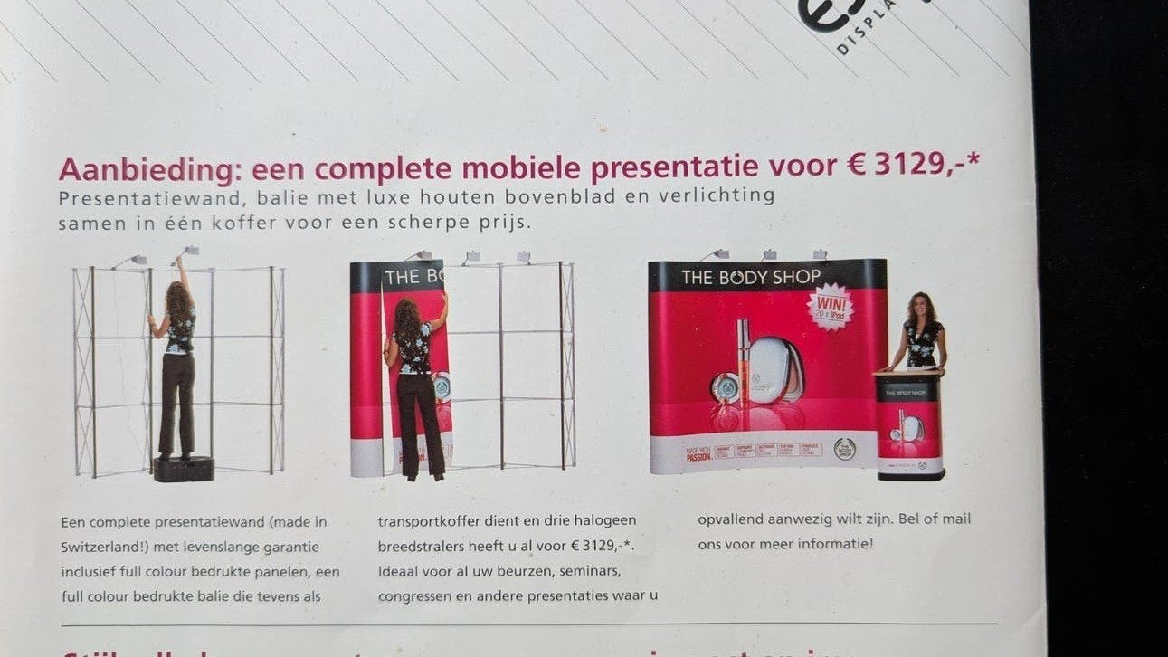 Mobiele beurs Pop-up Display Stand met Verlichting, Ophalen, Gebruikt